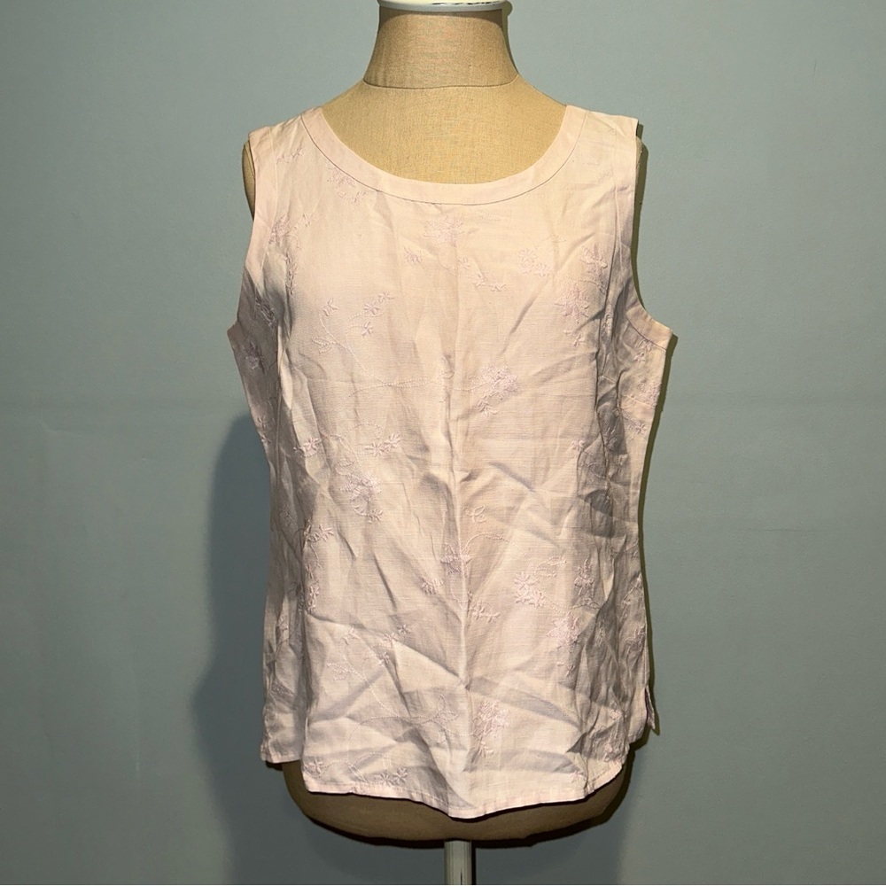 Talbots Light Pink Embroidered Tank Top